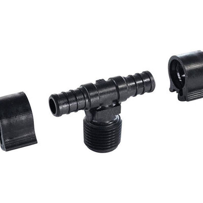 Flair-It PEXLock 1/2 in. MPT X 1/2 in. D MPT PEX Tee with Clamps