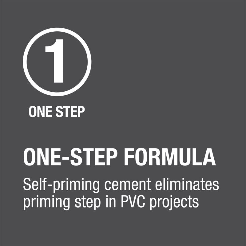 Oatey Fusion Single Step Clear Cement For Medium PVC 10 oz