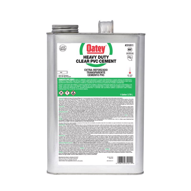 Oatey Clear Cement For PVC 1 gal