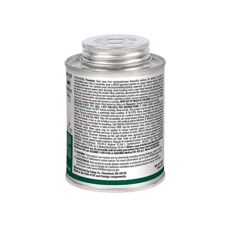 Oatey Clear All Weather Cement For PVC 8 oz