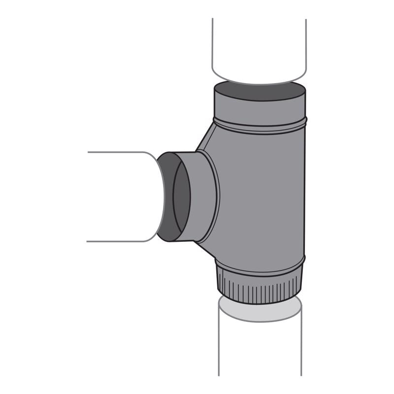 Imperial 6 in. X 6 in. X 6 in. Steel Stove Vent Single Tee