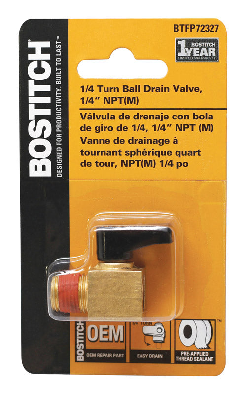 Bostitch Steel Drain Valve 1/4 in. Male