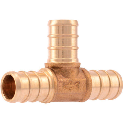 SharkBite 1/2 in. Barb X 1/2 in. D Barb Brass Tee