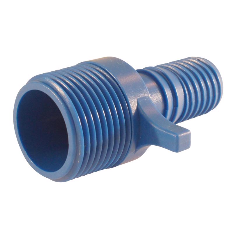 Apollo Blue Twister 3/4 in. Insert in to X 1 in. D MPT Polypropylene Irrigation Hose Adapter
