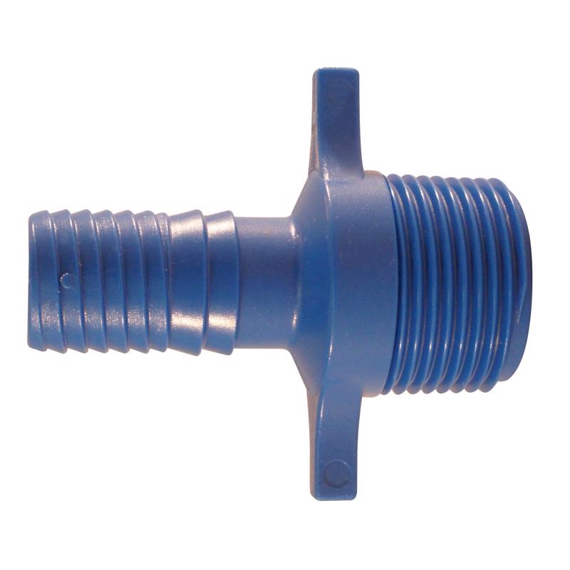 Apollo Blue Twister 3/4 in. Insert in to X 1 in. D MPT Polypropylene Irrigation Hose Adapter