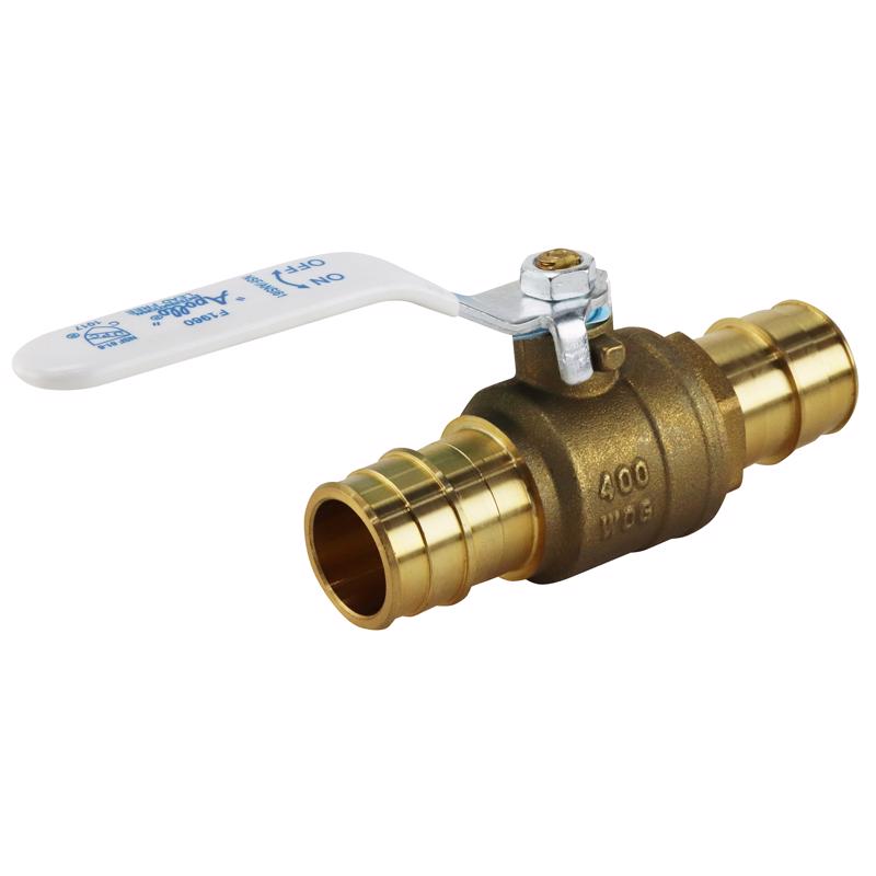 Apollo Expansion PEX A 1 in. Brass Expansion Pex Ball Valve Full Port Quarter-Turn Lever For Potable