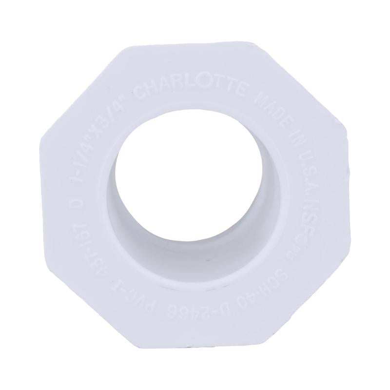 Charlotte Pipe Schedule 40 1-1/4 in. Slip X 3/4 in. D Slip PVC Reducing Bushing