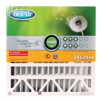 BestAir 20 in. W X 20 in. H X 4 in. 8 MERV Pleated Air Filter