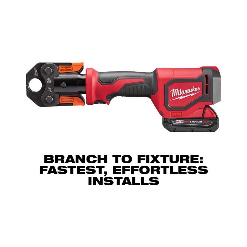 Milwaukee M18 Force Logic w/ 3 PEX Crimp Jaws 1 in. Press Tool Kit Red