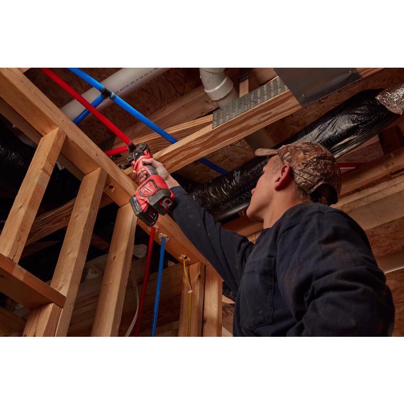 Milwaukee M18 Force Logic w/ 3 PEX Crimp Jaws 1 in. Press Tool Kit Red