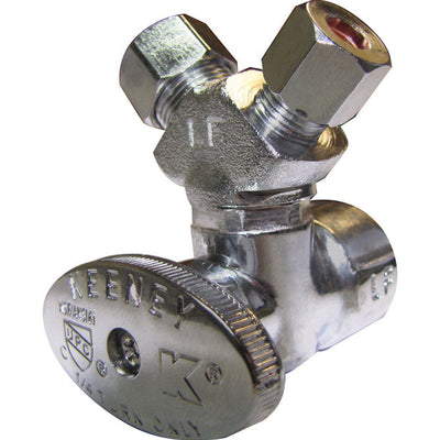 Plumb Pak 1/2 in. FIP X 3/8 in. Compression Brass 3-Way Valve
