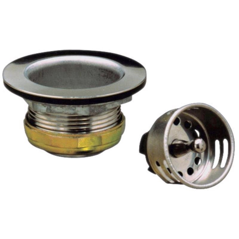 Plumb Pak Jr. Duo 2-1/2 in. D Chrome-Plated Silver Stainless Steel Sink Strainer