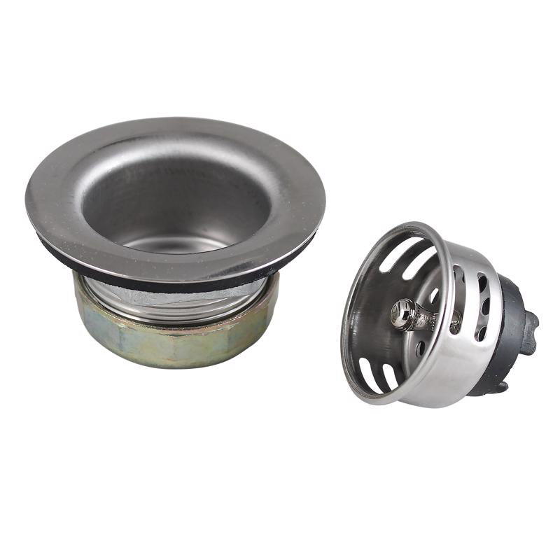 Plumb Pak Jr. Duo 2-1/2 in. D Chrome-Plated Silver Stainless Steel Sink Strainer
