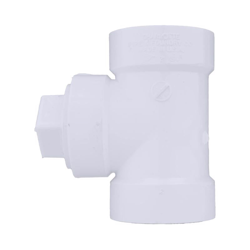 Charlotte Pipe 3 in. Hub X 3 in. D Hub PVC Cleanout Tee