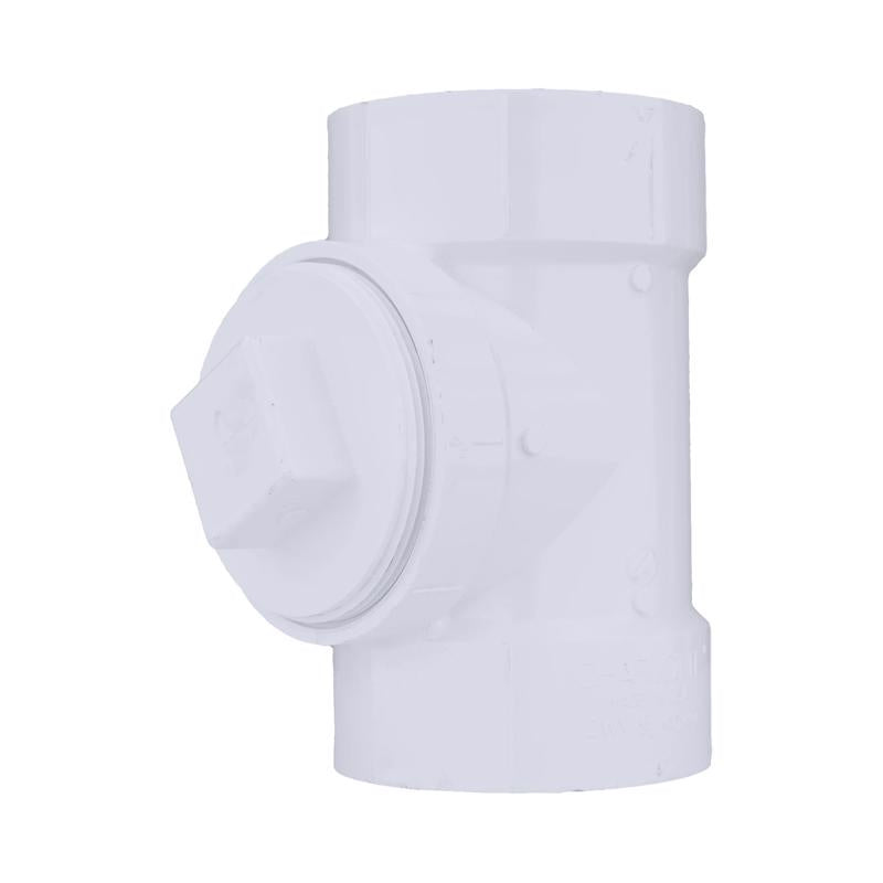 Charlotte Pipe 4 in. Hub in. X 4 in. D Hub in. PVC Cleanout Tee