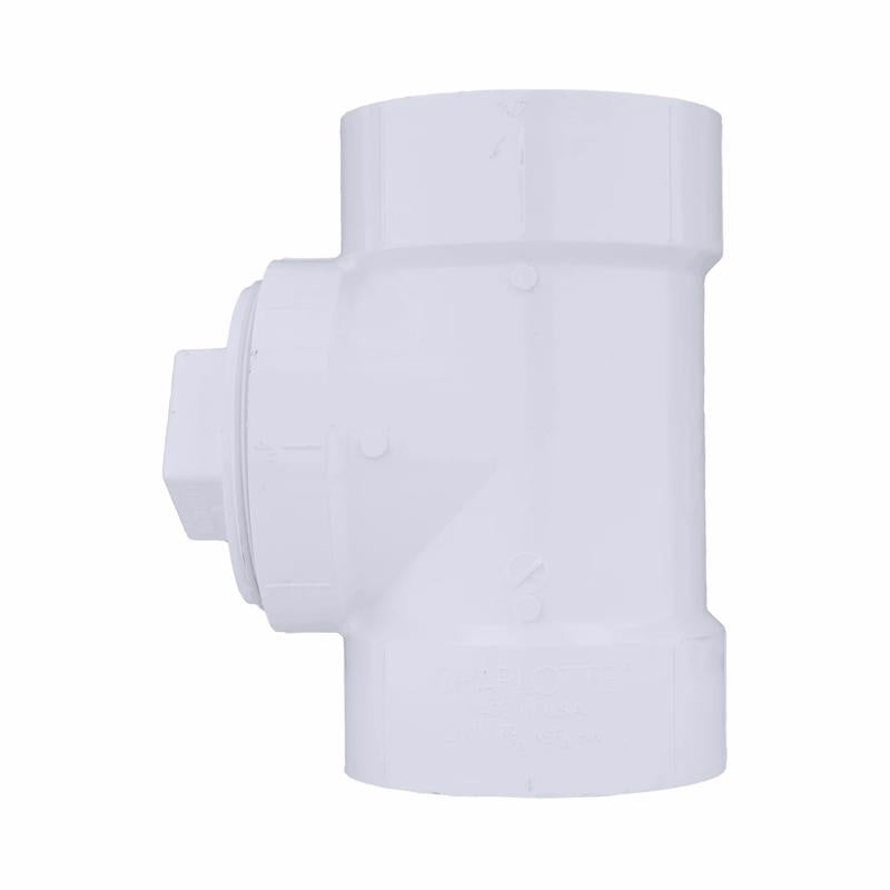 Charlotte Pipe 4 in. Hub in. X 4 in. D Hub in. PVC Cleanout Tee