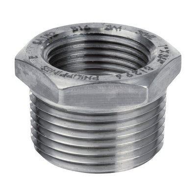 Smith-Cooper 1-1/2 in. MPT X 1 in. D FPT Stainless Steel Hex Bushing