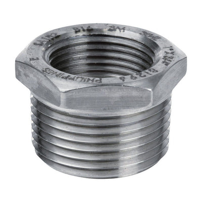 Smith-Cooper 1-1/2 in. MPT X 1-1/4 in. D FPT Stainless Steel Hex Bushing