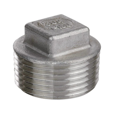 Smith-Cooper 2 in. MIP X 2 in. D MPT Stainless Steel Square Head Plug