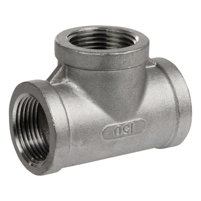 Smith-Cooper 1-1/4 in. FPT X 1-1/4 in. D FPT 1-1/4 in. D Female Stainless Steel Tee