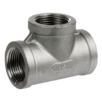 Smith-Cooper 1-1/2 in. FPT X 1-1/2 in. D FPT 1-1/2 in. D FPT Stainless Steel Tee