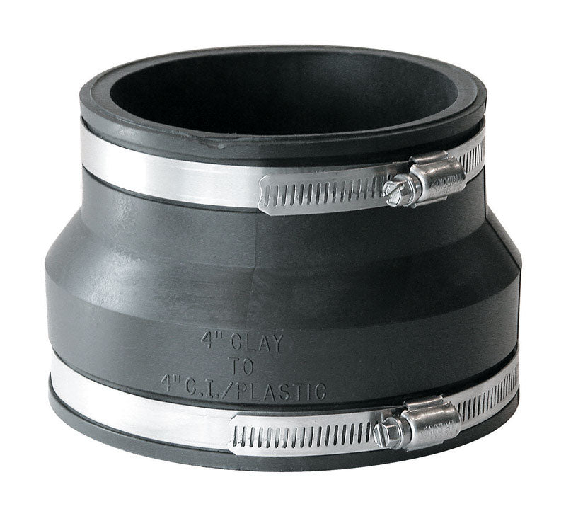 Fernco Schedule 40 4 in. Hub X 4 in. D Hub PVC Flexible Coupling