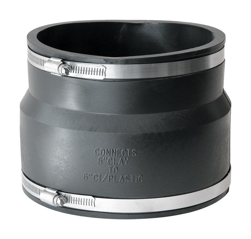 Fernco Schedule 40 6 in. Hub X 6 in. D Hub PVC Flexible Coupling