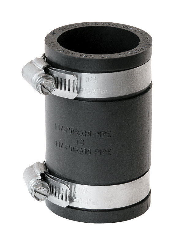 Fernco Schedule 40 1-1/4 in. Hub X 1-1/4 in. D Hub PVC Flexible Coupling