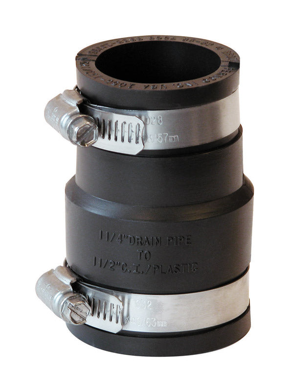 Fernco Schedule 40 1-1/2 in. Hub each X 1-1/4 in. D Hub PVC Flexible Coupling
