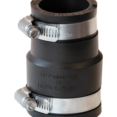 Fernco Schedule 40 1-1/2 in. Hub each X 1-1/4 in. D Hub PVC Flexible Coupling