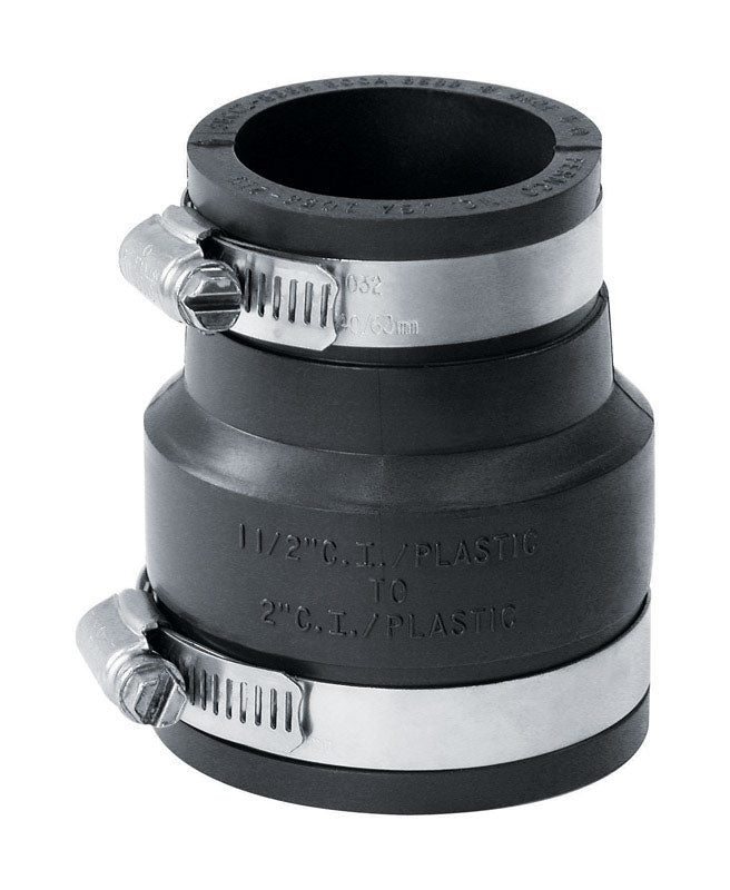 Fernco Schedule 40 2 in. Hub each X 1-1/2 in. D Hub PVC Flexible Coupling