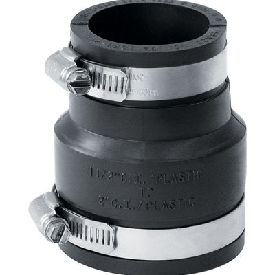 Fernco Schedule 40 2 in. Hub each X 1-1/2 in. D Hub PVC Flexible Coupling