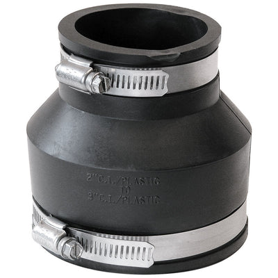 Fernco Schedule 40 3 in. Hub X 2 in. D Hub PVC 4-1/2 in. Flexible Coupling