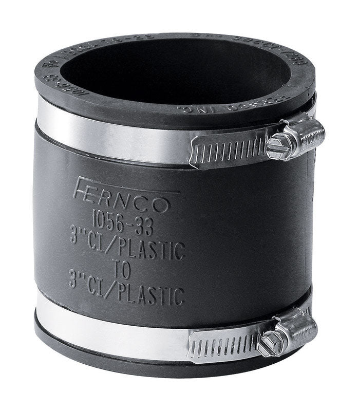 Fernco Schedule 40 3 in. Hub X 3 in. D Hub PVC Flexible Coupling