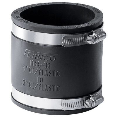 Fernco Schedule 40 3 in. Hub X 3 in. D Hub PVC Flexible Coupling