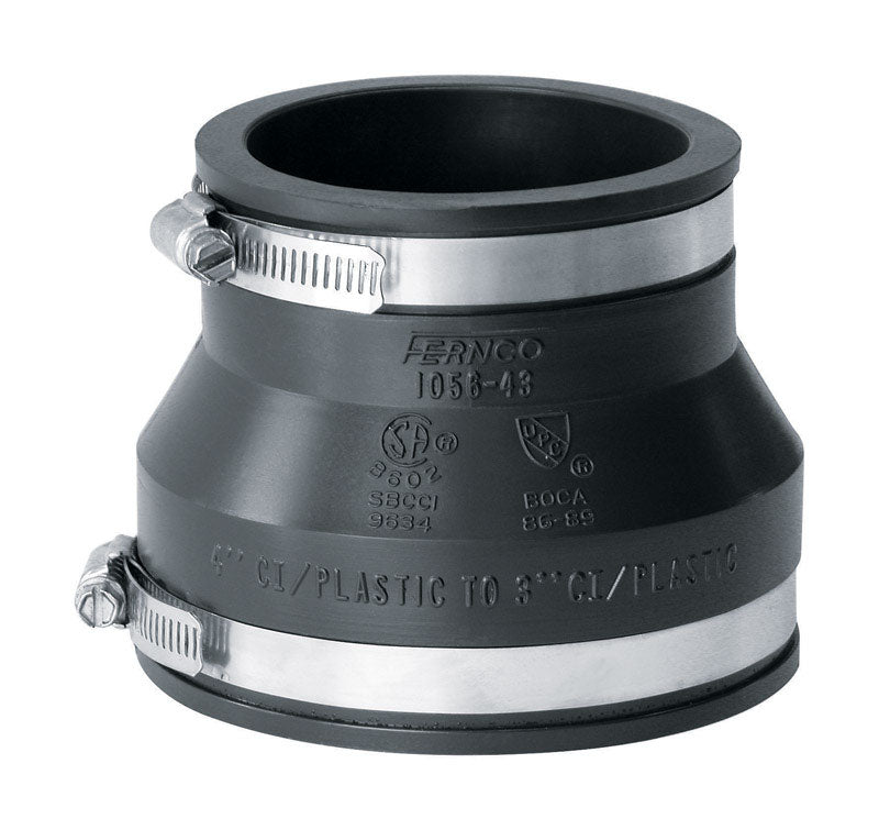 Fernco Schedule 40 4 in. Hub X 3 in. D Hub PVC Flexible Coupling