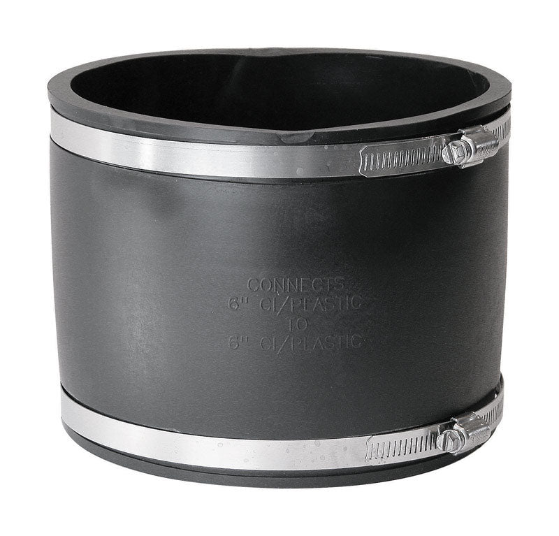 Fernco Schedule 40 6 in. Hub X 6 in. D Hub PVC 8 in. Flexible Coupling