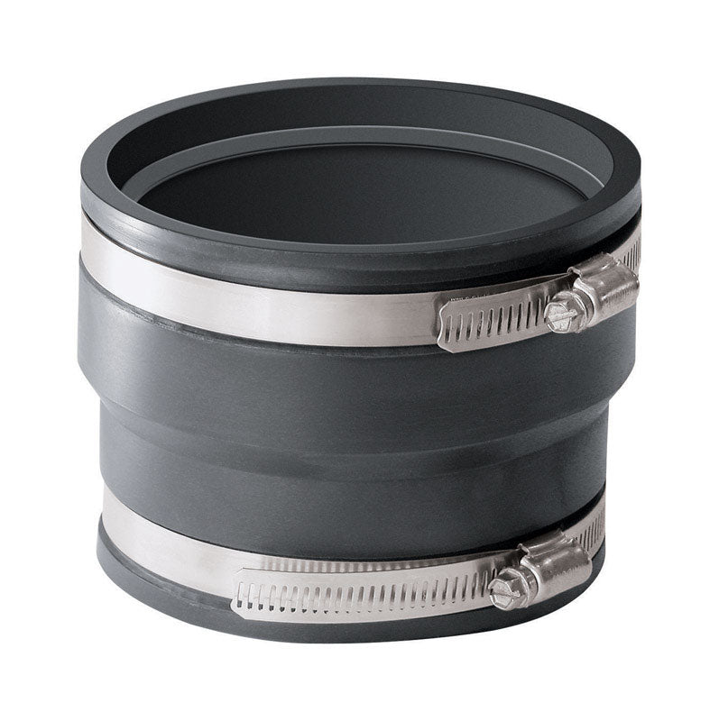 Fernco Schedule 40 3 in. Hub X 3 in. D Hub PVC 4 in. Flexible Coupling