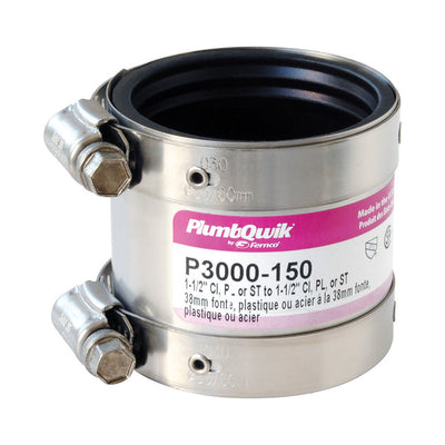 Fernco PlumbQwik Schedule 40 1-1/2 in. Hub X 1-1/2 in. D Hub PVC Coupling