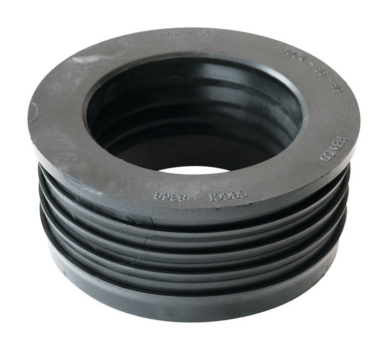 Fernco Schedule 40 4 in. Compression X 3 in. D Compression PVC 5 in. Donut Fitting