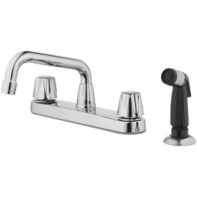 Oakbrook Collection Compression Two Handle Chrome Kitchen Faucet Side Sprayer Included