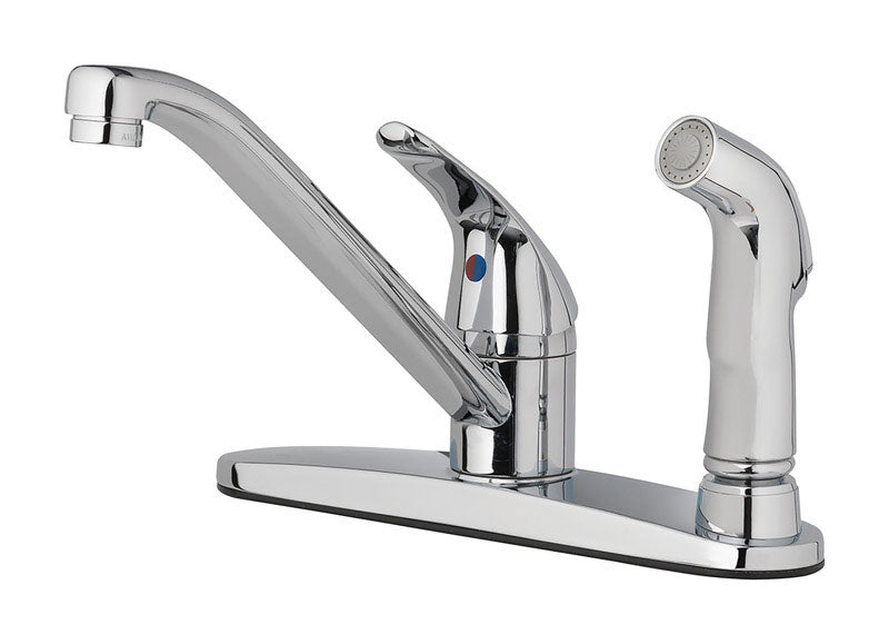 Oakbrook Collection Essentials One Handle Chrome Kitchen Faucet Side Sprayer Included