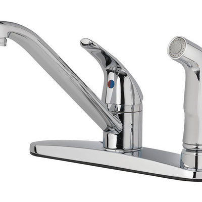 Oakbrook Collection Essentials One Handle Chrome Kitchen Faucet Side Sprayer Included