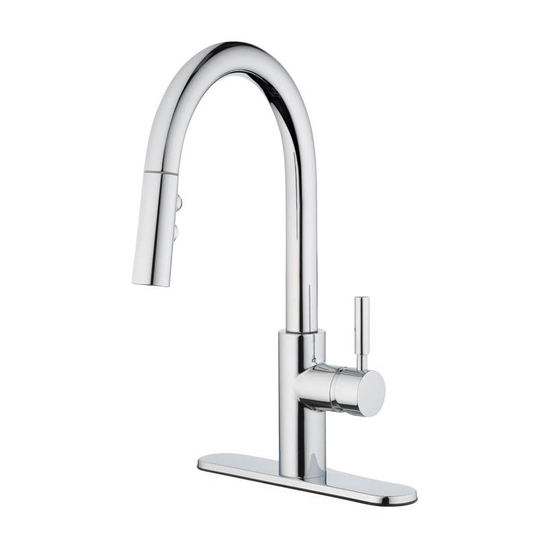 Oakbrook Collection Vela One Handle Chrome Pull-Down Kitchen Faucet