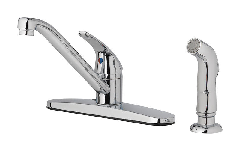 Oakbrook Collection Essentials One Handle Chrome Kitchen Faucet Side Sprayer Included