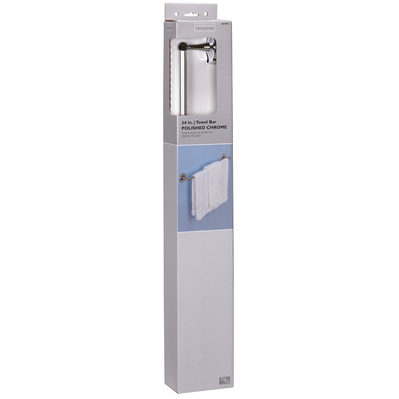 Oakbrook Collection Polish Chrome Towel Bar 24 in. L Zinc