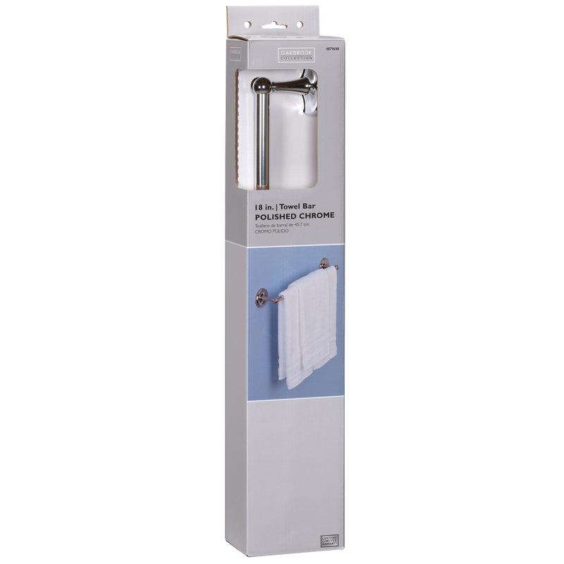 Oakbrook Collection Polish Chrome Towel Bar 18 in. L Zinc