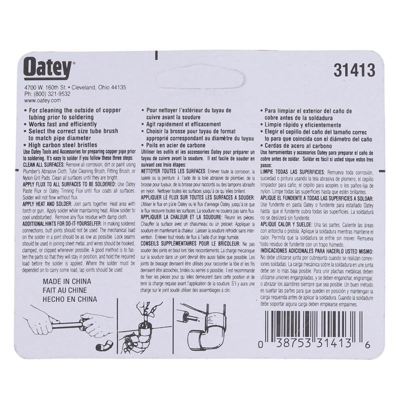 Oatey Tube Cleaning Brush 3/4 in. D