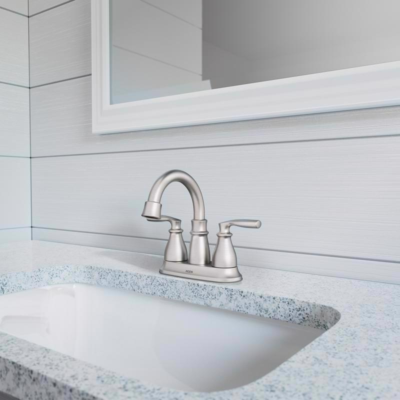 Moen Hilliard Brushed Nickel Traditional Bathroom Faucet 4 in.