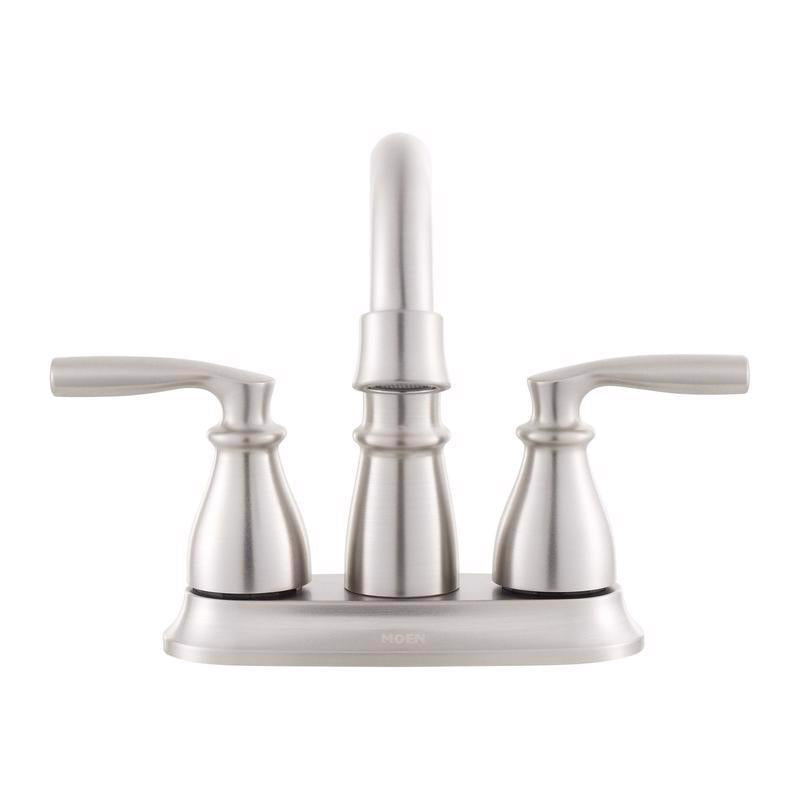 Moen Hilliard Brushed Nickel Traditional Bathroom Faucet 4 in.